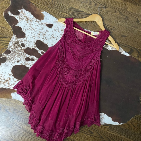 New Lace Boho Chiffon Babydoll Crochet Sleeveless Top - Picture 3 of 7